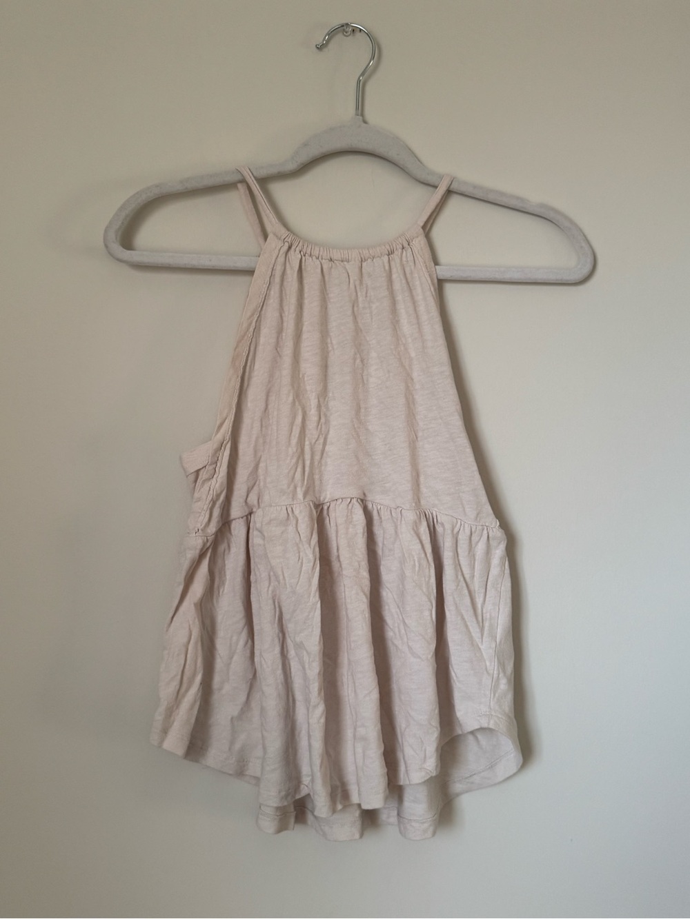 American Eagle Outfitters Soft Blush Halter Tiered Tank